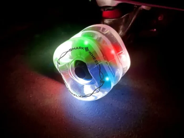 Shark Wheel Skateboard Cruising Wheels 78a, Clear W/ Multi-Color Lights, 60 Mm - Image 2