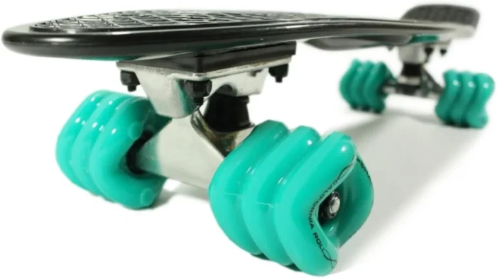 Shark Wheel Polyboard W/ 60mm Turquoise Shark Wheels, Black, 22 Inc - Image 2