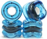 Shark Wheel Skateboard Cruising Wheels, Transparent Blue W/ Blue Lights, 70 Mm