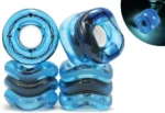 Shark Wheel Skateboard Cruising Wheels, Transparent Blue W/ Blue Light, 70 Mm