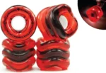 Shark Wheel Skateboard Cruising Wheels, Transparent Red with Red Lights, 60 Mm