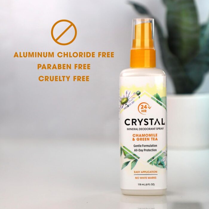 Crystal Deodorant Spray, Chamomile & Green Tea, 4 Fl Oz - Image 4