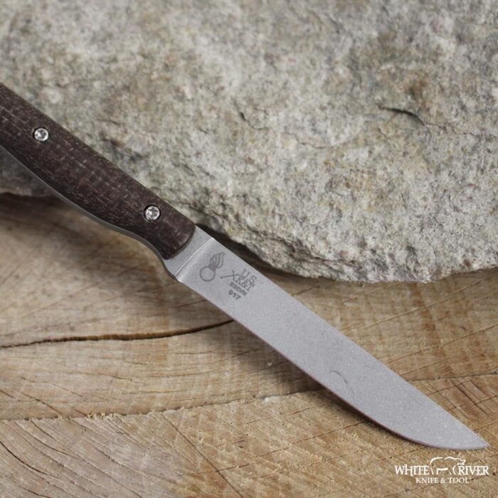White River Exodus 3 Fixed Blade Knife Natural Burlap Micarta - Image 7