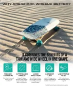 Shark Wheel Skateboard Cruising Wheels, Black/Blue Swirl, 54 Mm - Image 3