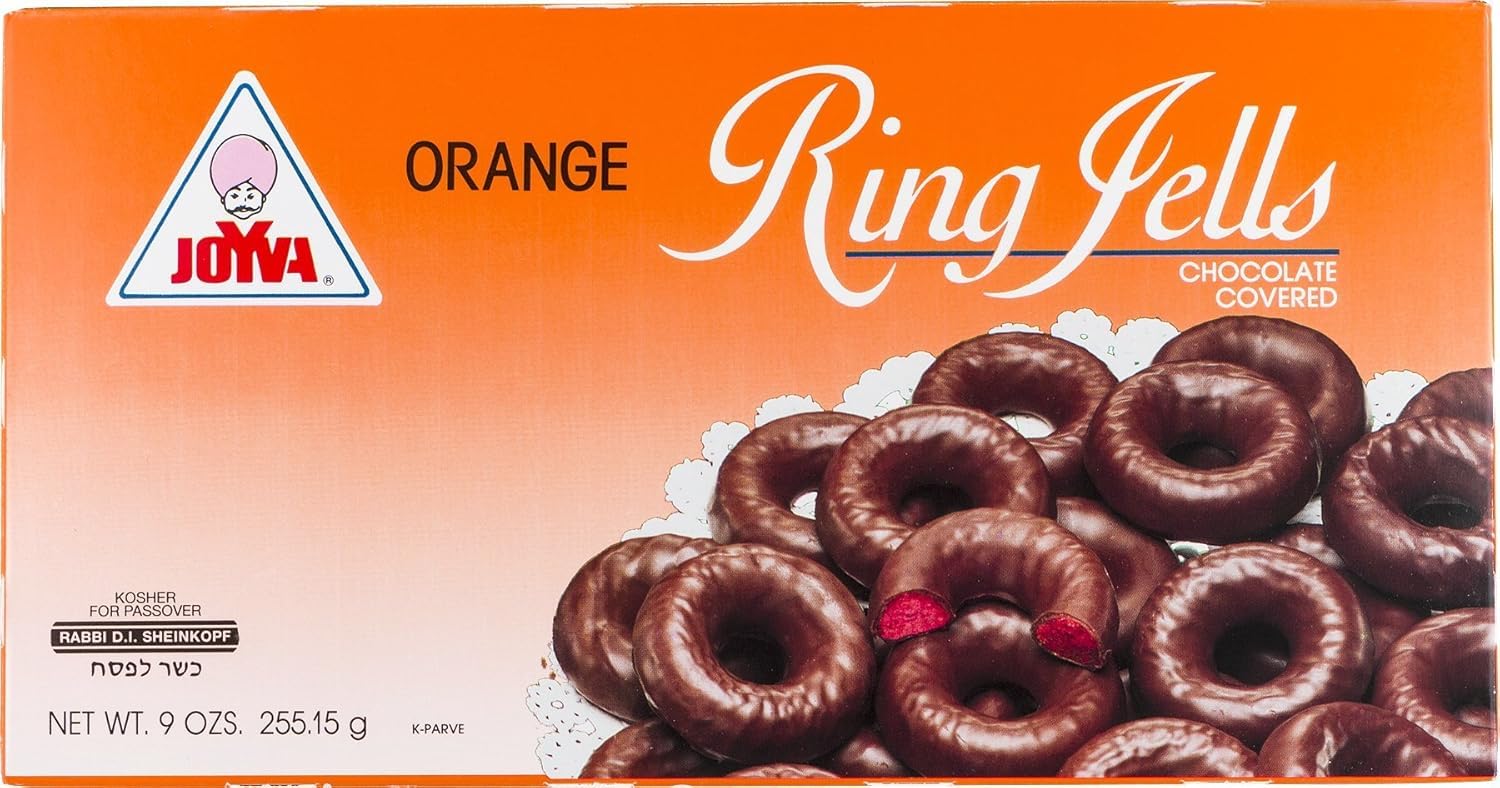71drvk6Ji6L._SL1500_ Joyva Orange Ring Jells Chocolate Covered, 9 Oz - Image 1
