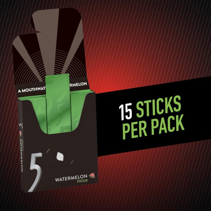 5 Gum Prism Sugar Free Chewing Gum, Watermelon, 15 Ct - Image 3