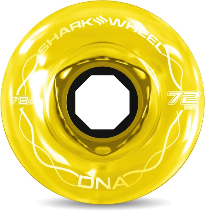 Shark Wheel Skateboard Cruising Wheels, Transparent Amber, 72 Mm - Image 2