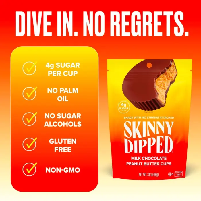 SkinnyDipped Milk Chocolate Cups, Peanut Butter, 3.17 Oz - Image 6