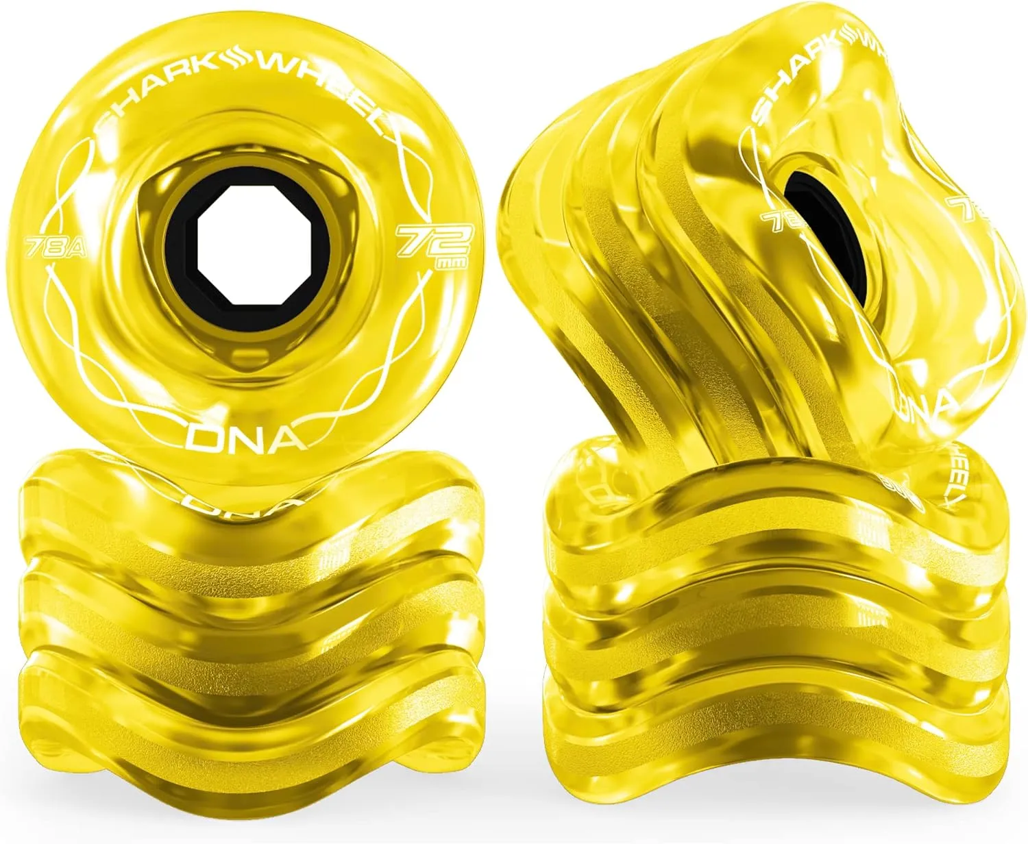 81BKcedzVnL._AC_SL1500_ Shark Wheel Skateboard Cruising Wheels, Transparent Amber, 72 Mm - Image 1