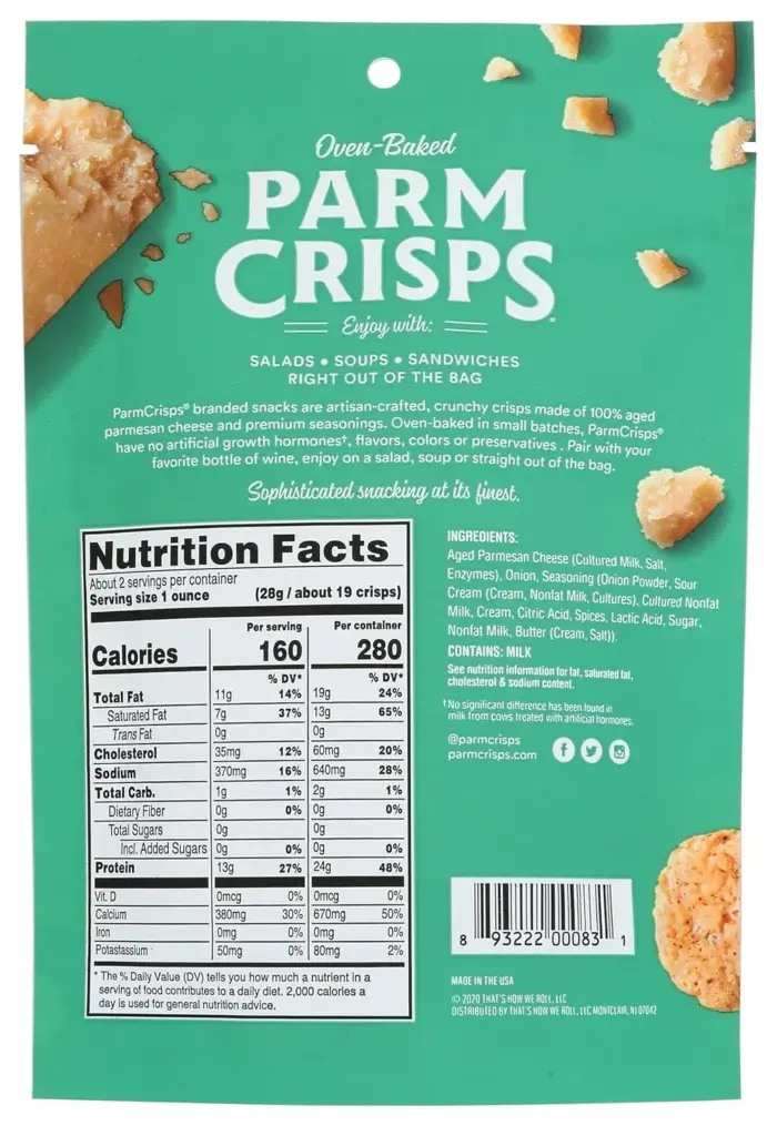 Parmcrisps Oven Baked 100% Cheese, Sour Cream & Onion, 1.75 Oz - Image 8