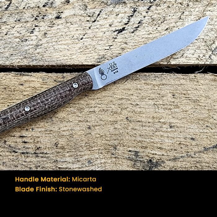 White River Exodus 3 Fixed Blade Knife Natural Burlap Micarta - Image 4