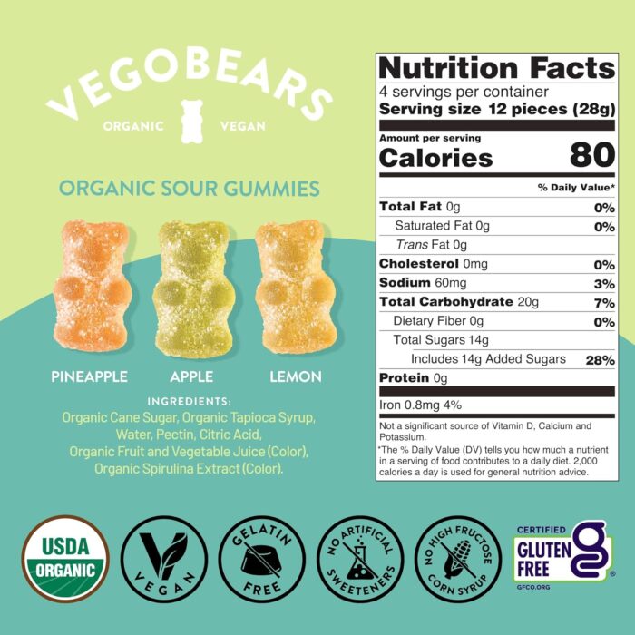 Vego Bears Venice Beach Sour Gummy Bears, 4 Oz - Image 2