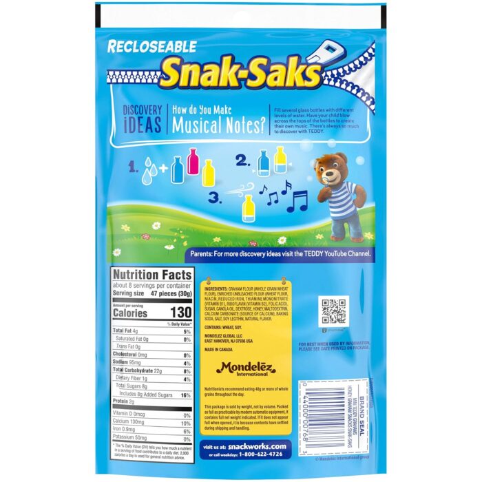 Teddy Grahams Mini Snak-Saks, Honey, 8 Oz - Image 2