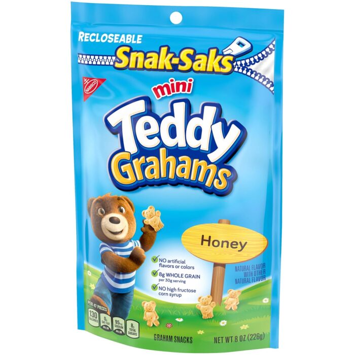 Teddy Grahams Mini Snak-Saks, Honey, 8 Oz - Image 4