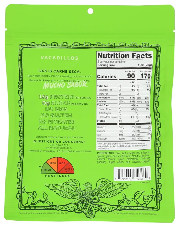 Vacadillos Air Dried Beef, Chile Lime, 2 Oz - Image 2