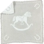 Barefoot Dreams CozyChic Scalloped Baby Receiving Blanket, Stone & White