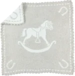 Barefoot Dreams CozyChic Scalloped Baby Receiving Blanket, Stone & White