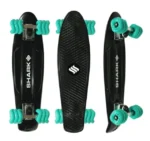Shark Wheel Polyboard W/ 60mm Turquoise Shark Wheels, Black, 22 Inc