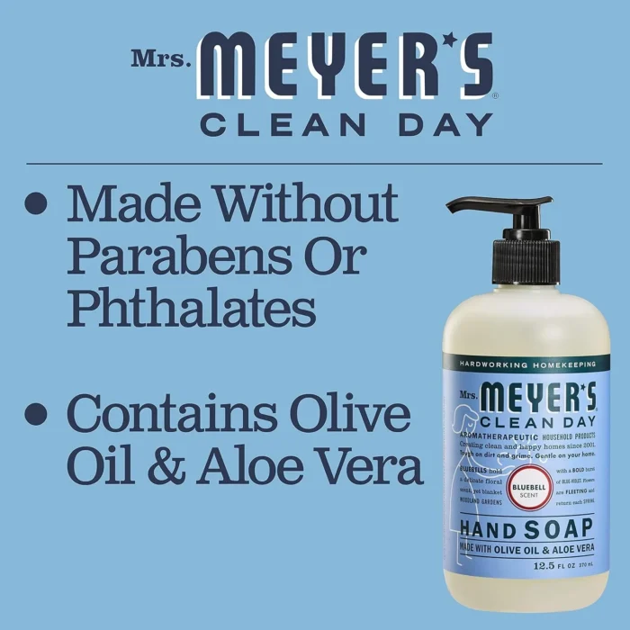 Mrs. Meyer's Clean Day Liquid Hand Soap Bluebell Scent, 12.5 Oz - Image 4