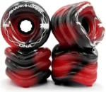 Shark Wheel Skateboard Cruising Wheels, Red/Black Swirl, 72 Mm