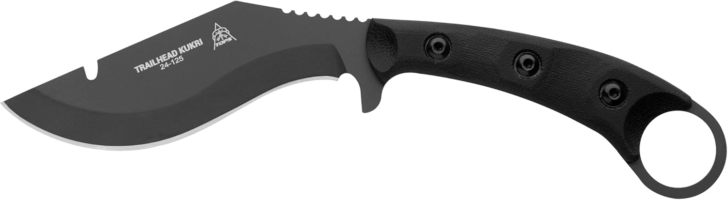 51DHbO8H4eL._AC_SL1500_ TOPS Knives Trailhead Kukri Fixed Blade Knife - Image 1