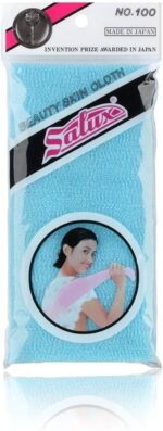 SALUX Nylon Japanese Beauty Skin Bath Wash Cloth/towel, Pink Yellow Blue, 3 Ct, 35"L x 11"W