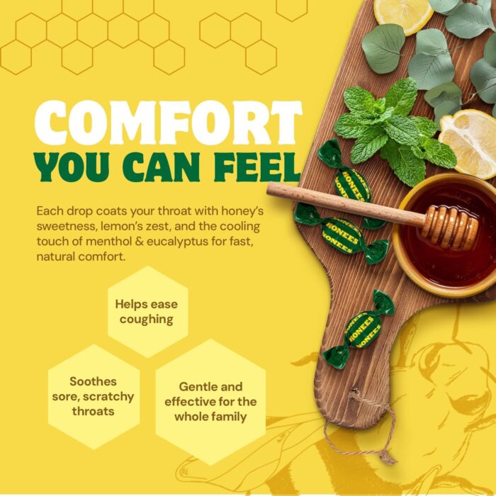 Honees Filled Honey Lemon Cough Drops 20 Lozenges, 3.5 Oz - Image 6