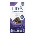 Lily's  Salted Almond Extra Dark Chocolate No Sugar, 2.8 Oz - Image 5