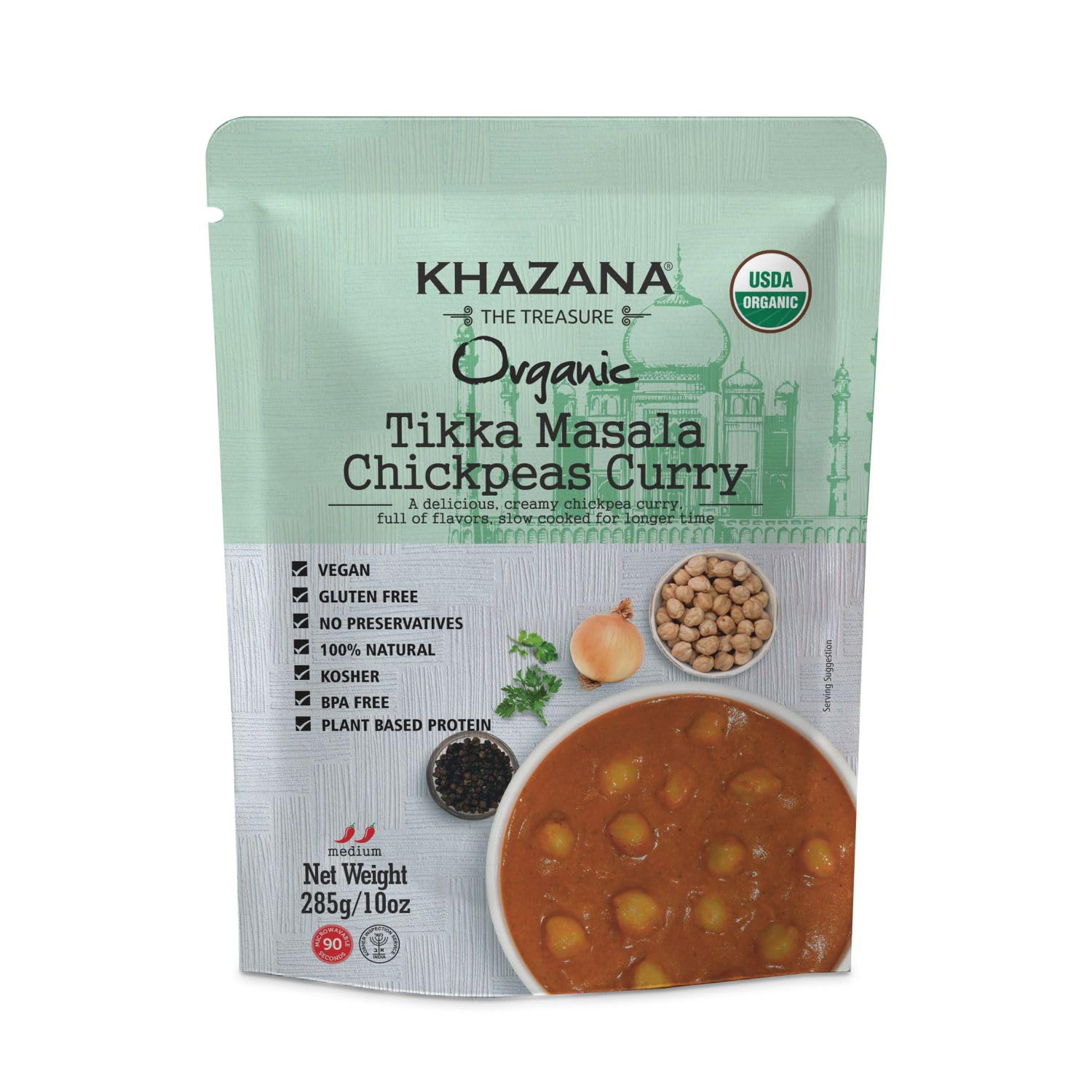 Version 1.0.0 Khazana Organic Tikka Masala Chickpeas Curry, 10 Oz - Image 1