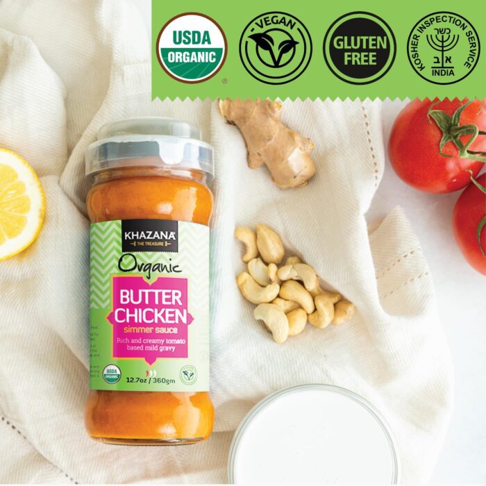 Khazana Organic Butter Chicken Simmer Sauce, 12.7 Oz - Image 4