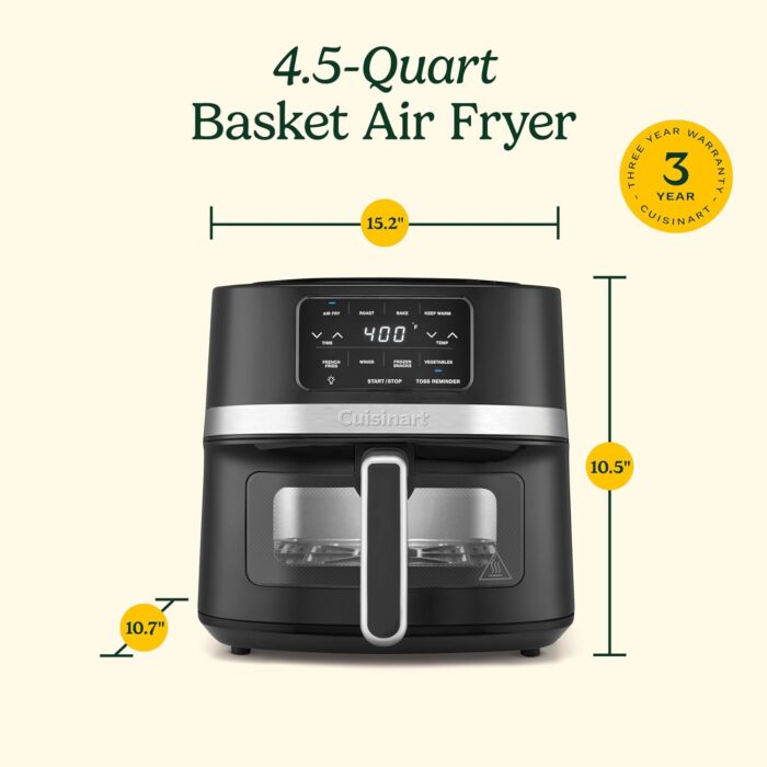 Cuisinart  Basket Air Fryer, Black 4.5 Quart - Image 6