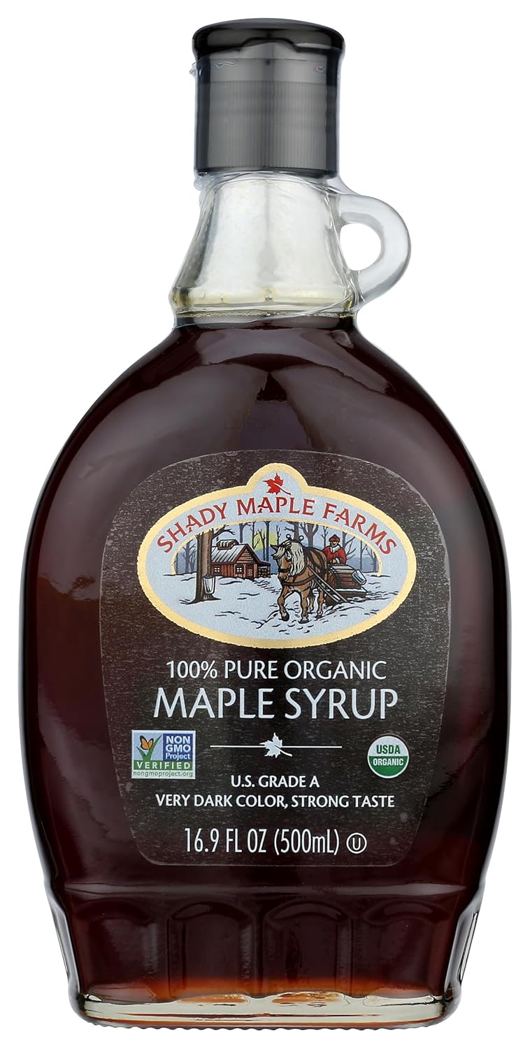 71tM8ivw+aL._SL1500_ Shady Maple Farms Very Dark Organic Maple Syrup, 16.9 Fl Oz - Image 1
