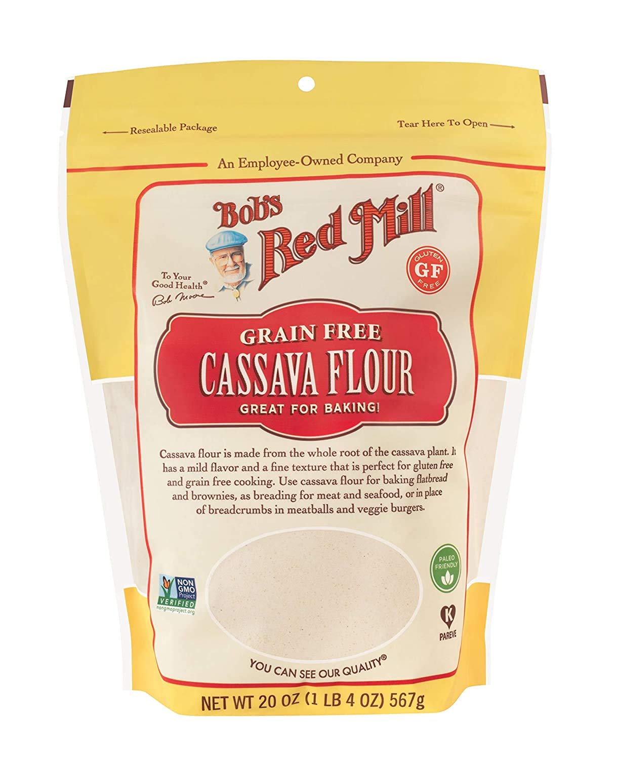 71tmFXwc3JL._SL1500_ Bob's Red Mill Grain Free Cassava Flour, 20 Oz - Image 1