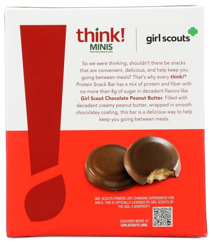 Think! Girl Scouts Protein Mini Snack Bar, Chocolate Peanut Butter, 7.34 Oz 8 Ct - Image 4