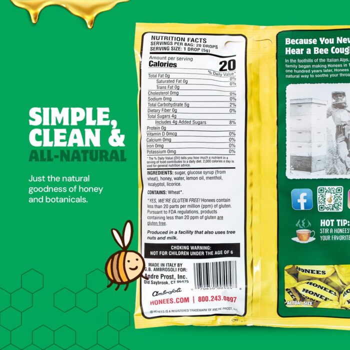 Honees Filled Honey Lemon Cough Drops 20 Lozenges, 3.5 Oz - Image 4