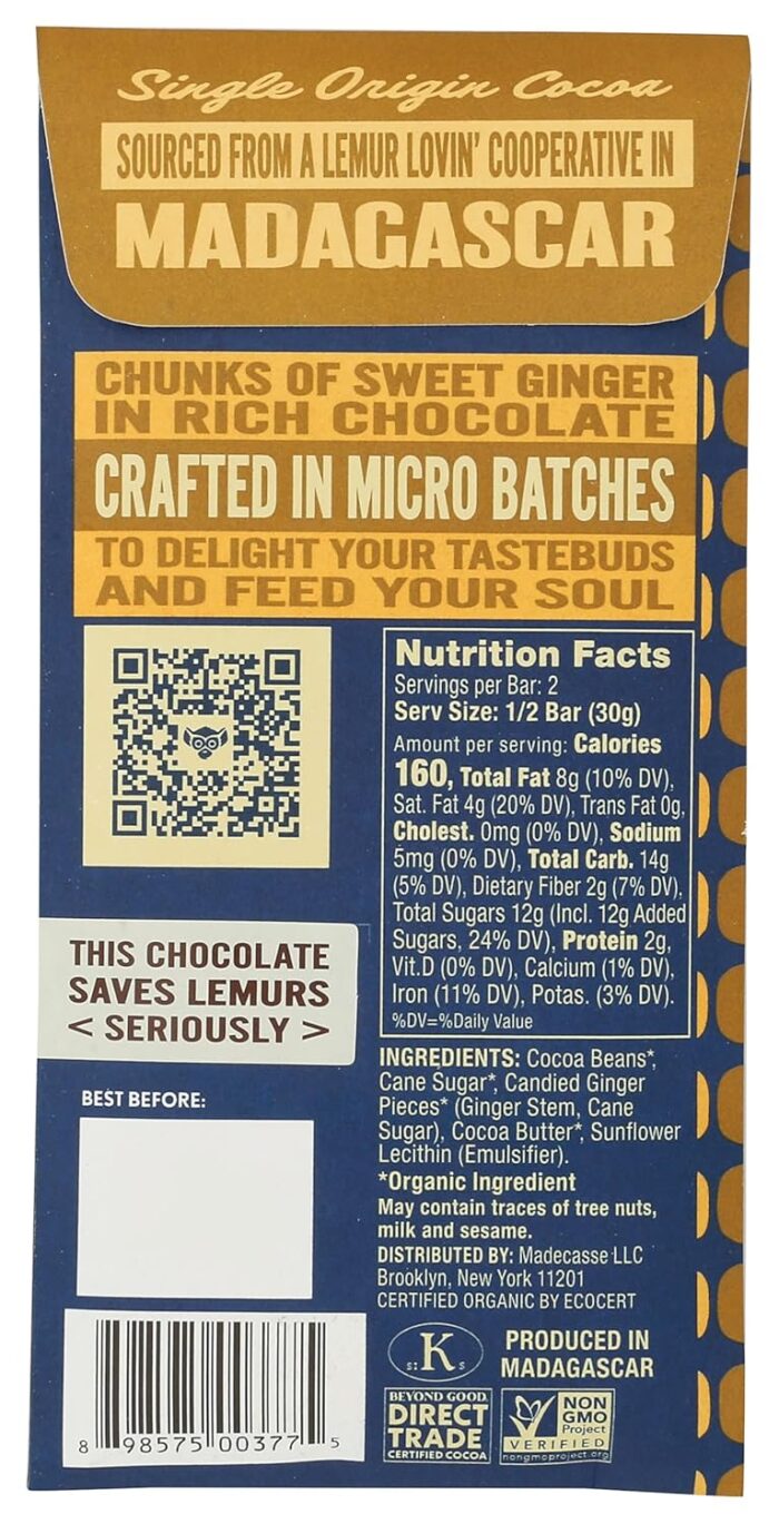 Beyond Good 72% Cocoa Dark Chocolate Candied Ginger Microbatch No. 3, 2.12 Oz - Image 5