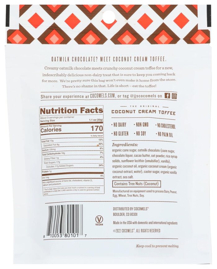 Cocomels Oatmilk Chocolate Toffee Bark, 3.5 Oz - Image 6