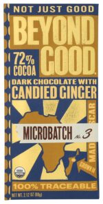 Beyond Good 72% Cocoa Dark Chocolate Candied Ginger Microbatch No. 3, 2.12 Oz