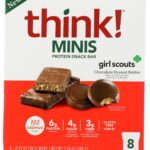 Think! Girl Scouts Protein Mini Snack Bar, Chocolate Peanut Butter, 7.34 Oz 8 Ct