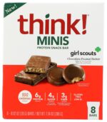 Think! Girl Scouts Protein Mini Snack Bar, Chocolate Peanut Butter, 7.34 Oz 8 Ct