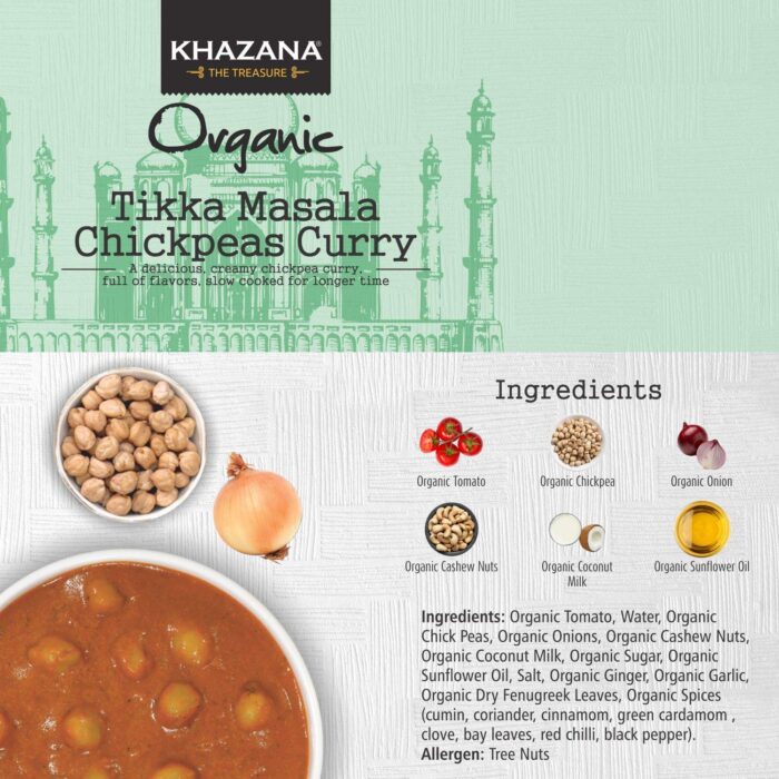 Khazana Organic Tikka Masala Chickpeas Curry, 10 Oz - Image 6