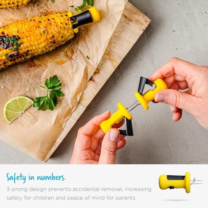 Dreamfarm Anchor-Lock Corn Cob Holders, Yellow/Black - Image 5