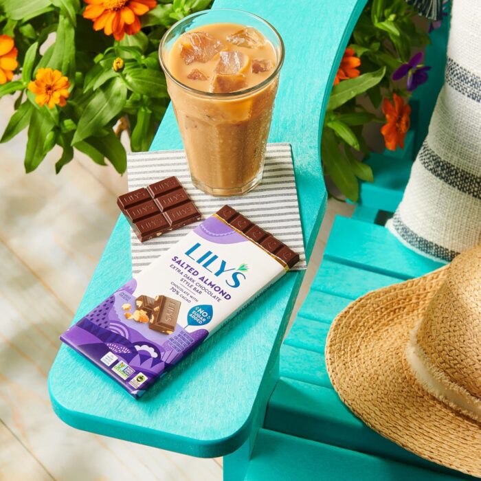 Lily's  Salted Almond Extra Dark Chocolate No Sugar, 2.8 Oz - Image 2