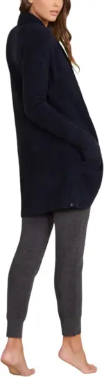 Barefoot Dreams Cozychic Lite Circle Cardigan, Black Small - Image 2