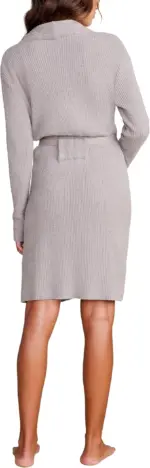 Barefoot Dreams CozyChic Lite Ribbed Robe, Dove Gray, S-M - Image 4