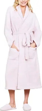 Barefoot Dreams CozyChic Adult Robe, He Dusty Rose-White Size 2