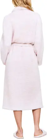 Barefoot Dreams CozyChic Adult Robe, He Dusty Rose-White Size 2 - Image 4