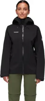 Mammut Hardshell Hooded Waterproof Women's Jacket, Black, X-Large - Image 2