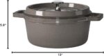 STAUB Cast Iron Roaster/Cocotte, Round, 26 cm, 5L, Graphite Grey - Image 2