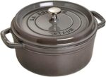 STAUB Cast Iron Roaster/Cocotte, Round, 26 cm, 5L, Graphite Grey